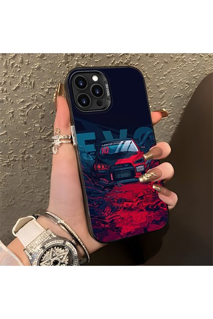 iPhone 14 Pro ile Uyumlu klasik araba Desenli Anti Düşme İnce Sert Kılıfı