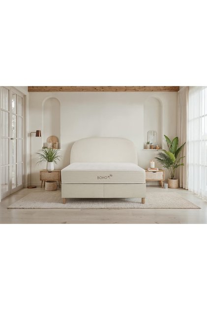 Boho 3'lü Set Baza Başlık Yatak Seti