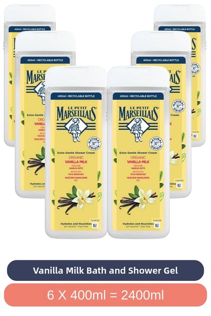 Organic Vanilla Milk Shower Gel 400 ml X6