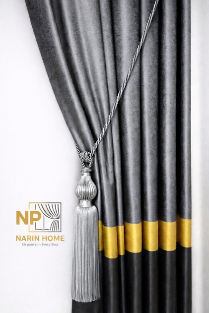 Striped A.Gray Silver Vase Ceiling Broccoli and Center Ornament Set, NP Narin Home