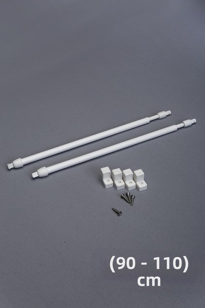 80 - 100 Cm Tijă de briză reglabilă 2 bucăți țevi de perdea din aluminiu 4 bucăți capete