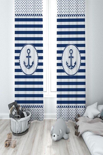 Gemici Pattern Baby Room Background Curtain 2 Wings Mkt-024