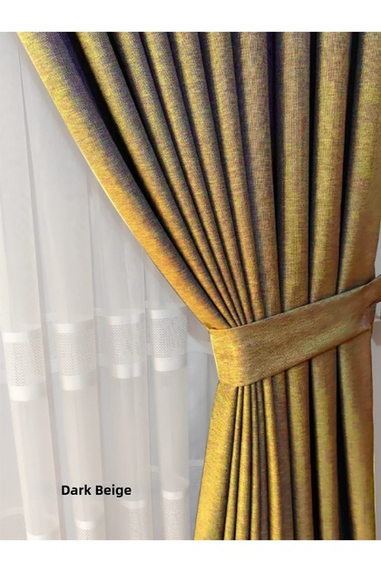 Linen Background Curtain 1/3 Pleated Single Panel for Cornice (30 Color Choices)