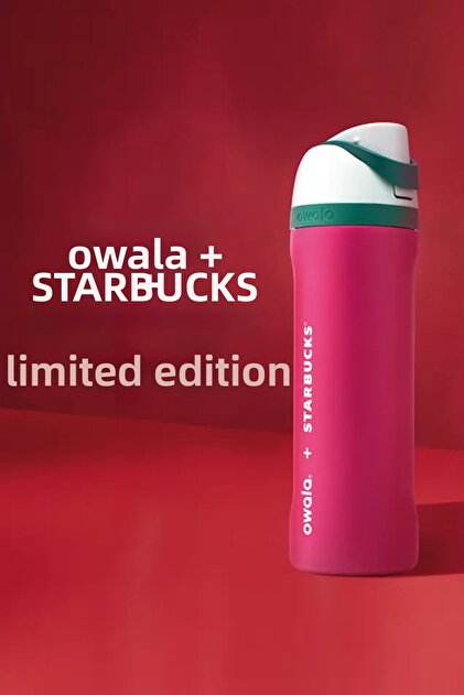 Owala Starbucks コラボ　24oz 710ml Starbucks Owala + Pink Water Bottle with Straw Thermos Feature