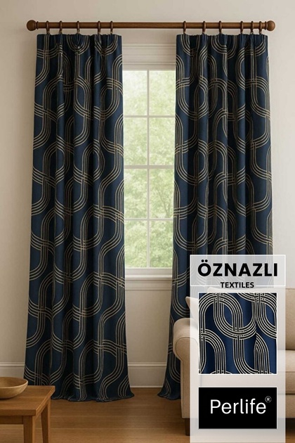 Custom Design Heavy Weight Ramforce Luxury Background Curtain (No Pleats, Straight Installation, Suitable for Cornice, Tieback)