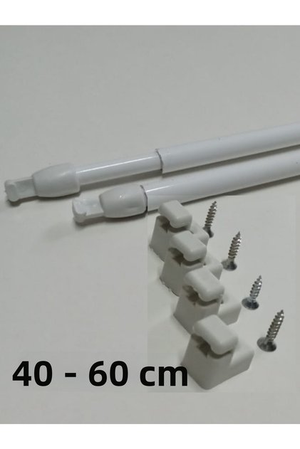40-60 Cm Adjustable Brizing Rod, 2 Aluminum Curtain Pipes, 4 Heads