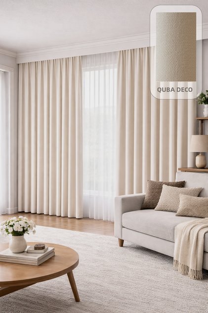 Velvet Textured Island Background Curtain 1/3 Pleated Living Room Bedroom Children's Room