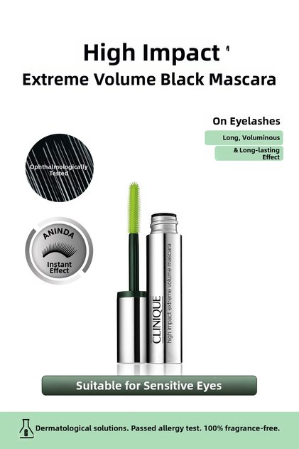 High Impact Extreme Volume Mascara Color: Extreme Black / Black 10ml