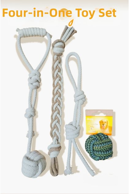 Quadruple Hygienic Play Set Pull and Pull, Teeth Scratching, Stress Dog Toy
