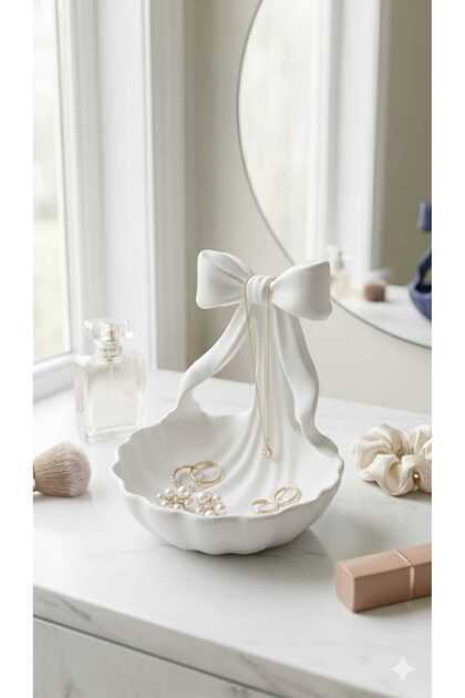 Decorative Jewelry & Accessory Plastic Organizer with Bow Design