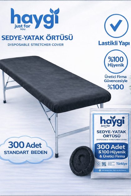 Disposable Double Elastic Thick Black Color Stretcher Cover 300 Pieces Standard Size Haygi