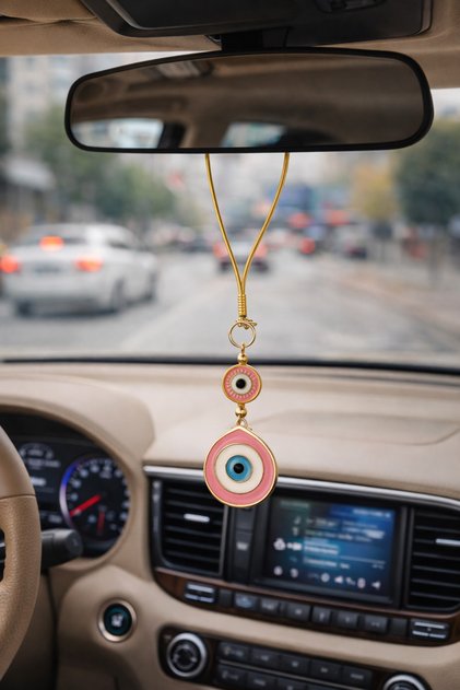 Car Rearview Mirror Ornament - Evil Eye Beaded