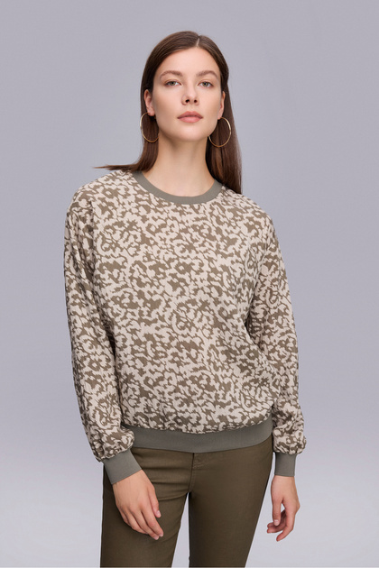 Long Sleeve Camouflage Pattern Blouse