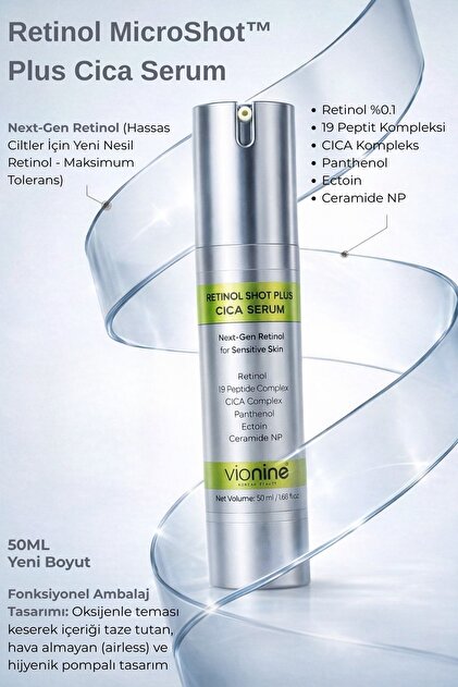 Vio nine Retinol MicroShot™ Plus Cica Serum % 0,1 Made In Korea 50