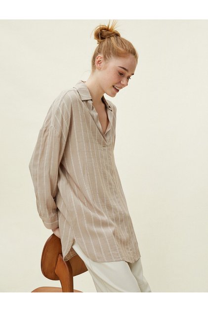 Striped Long Sleeve Loose Shirt