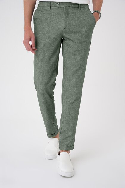Comfort Fit Green Jogger Pants with Elastic Waist P 1176