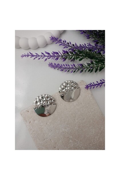 Round Crushed Plate Earrings - Season Trend Women's Earrings