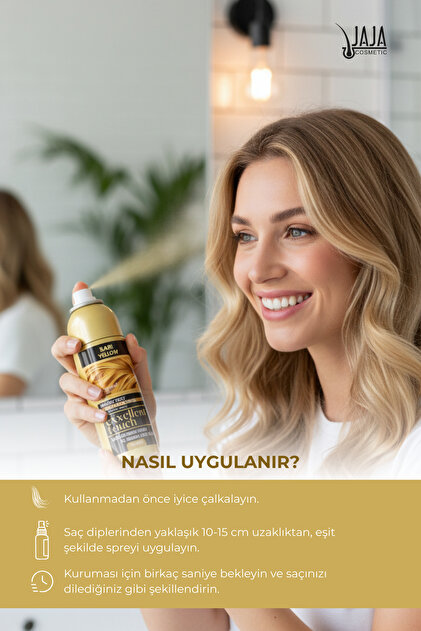Jaja Sarı (Blonde) Dip Kapatıcı Saç Spreyi | 75 ML & Pratik