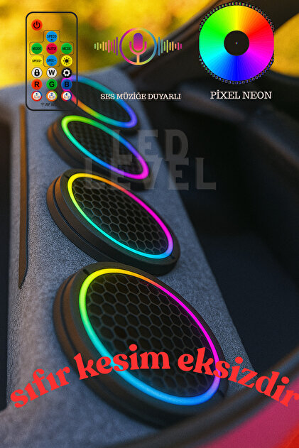 LED LEVEL 16cm Pixel Kayar Ledli Sese Duyarlı Midrange Kapağı 1