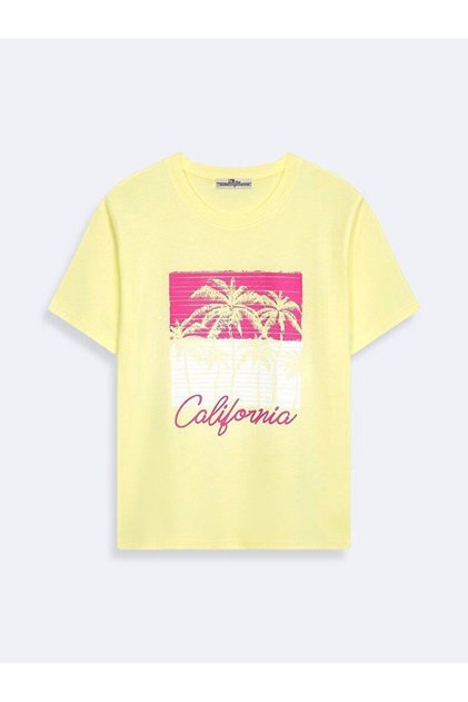 تي شيرت YONAKA California Written Palm مطبوع 1224800196089