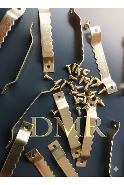 Sarı Tablo Çerçeve Timsah Ağız Askı Aparatı Montaj Vidaları 100 Adet