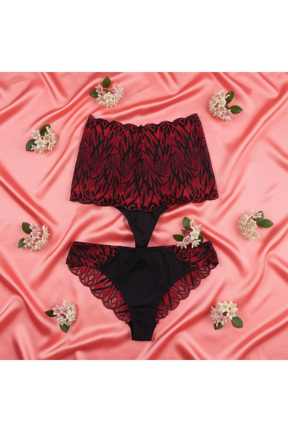 Women's 2-Piece Lace Slip Panties Set Bb2150