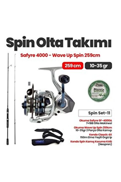 Okuma Safyre SF-4000A Olta Makinesi - Wave Up Spin 244cm 7-21gr