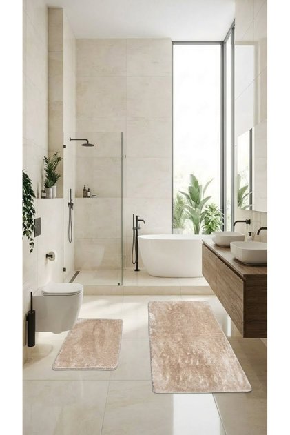 Pelusoft-Mink-2-Piece Bath Mat–Velvety Plush, Non-Slip Base, Washable-60X100+50X60