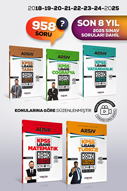 Marka Yayınları KPSS LİSANS Son 8 YIL ÇIKMIŞ SORULAR Konu Konu