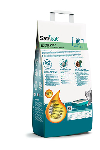 Sanicat Essential Oils Sedir Ağacı ve Okaliptus Kokulu Kedi Kumu