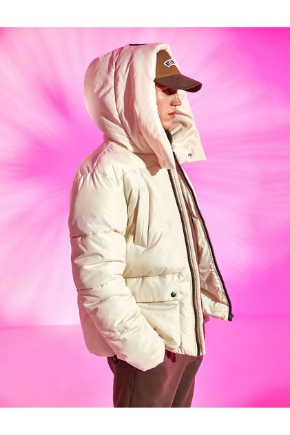 Oversize Puffer Jacket Hooded Pocket Detailed Waterproof