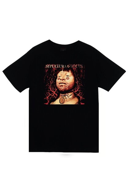 Unisex Black Sepultura Printed T-shirt