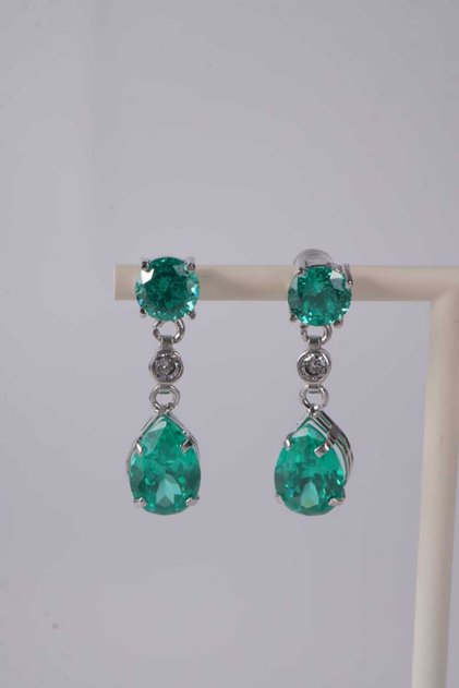 Labgrown Paraiba Turmalin Gümüş Küpe