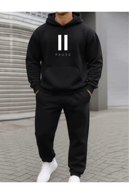 ERKEK PAUSE ALT ÜST Takım Moda Baskı Tasarımlı Trend Kapşonlu Sweatshirt