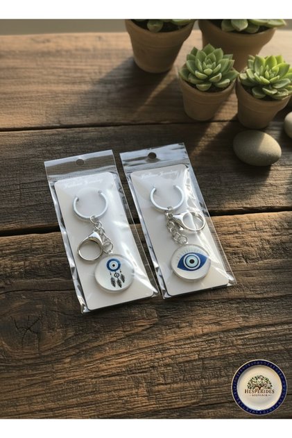 Set of 2 evil eye beaded glass keychains