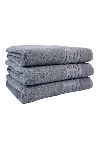 Set de 3 prosoape gri 70x140cm 100% bumbac 550gr