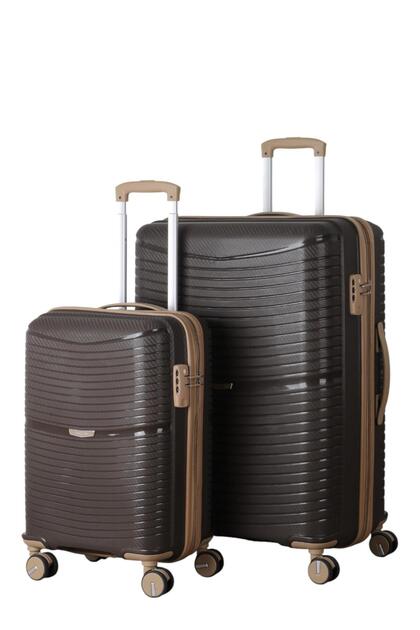 MÇS V379 AURA Y.ÜRETİM PP VALİZ 55 CM + 75 CM SİYAH SET - Fiyatı