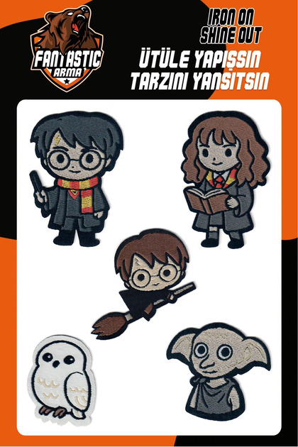 Iron-On Harry Potter Characters Woven Badge Set (Pack of 5)
