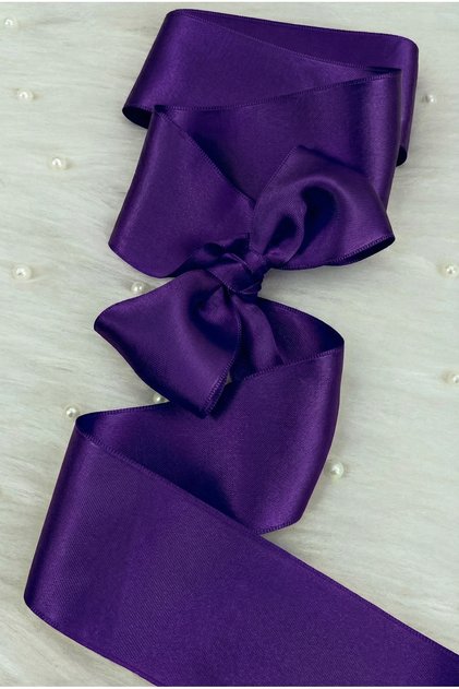 6 cm Purple Double-Sided Satin Ribbon 10 Meters, Dowry Engagement Jewelry Special Day Gift Decoration
