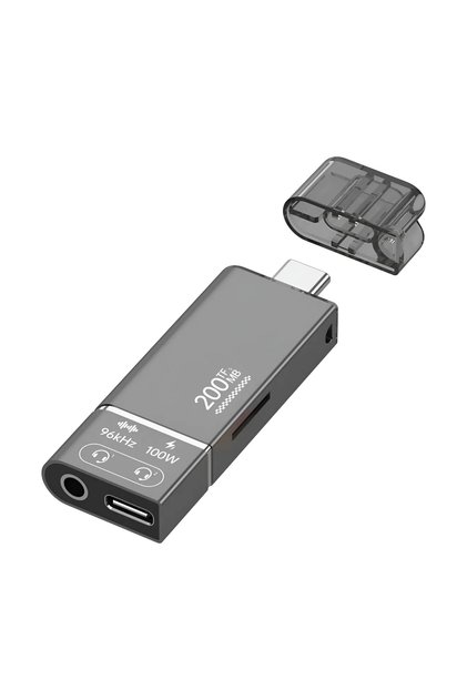 4in1 Taşınabilir Type-C to 3.5mm Aux , 100W PD ve TF Kart Okuyucu Çevirici Adaptör - FC1167