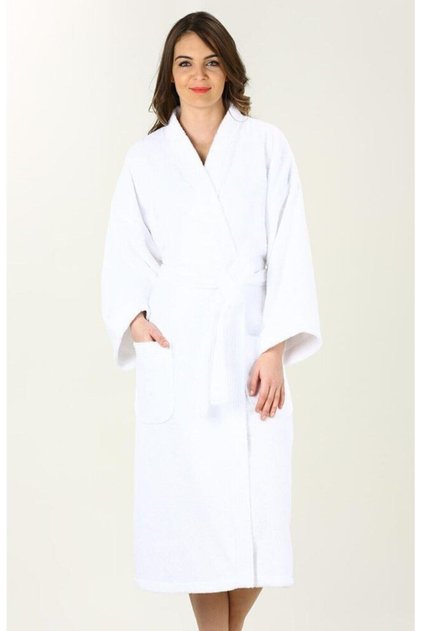 Hotel Type Kimono Bathrobe White S-M