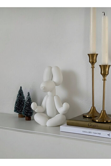 Modern Dekoratif Balon Köpek Biblo - Minimal Ev & Ofis Raf Süsü