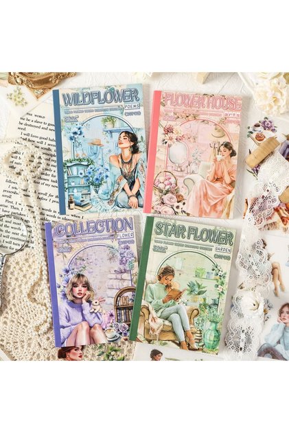 U1-20 Pages Girl and Flower Sticker Book