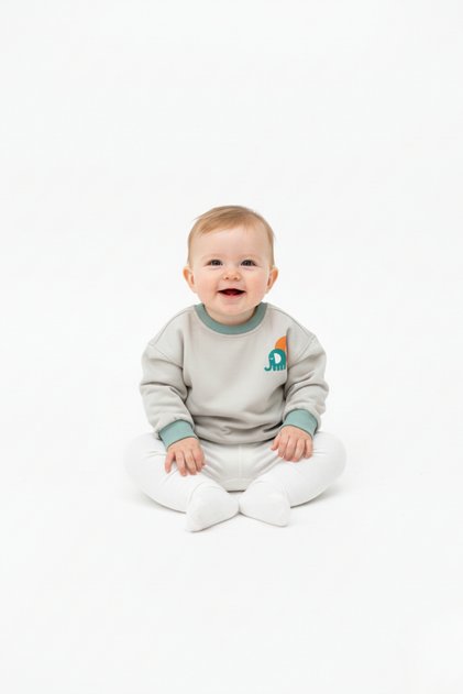 Children's Cotton Colorful Printed Oversized 2 Thread Sweatshirt