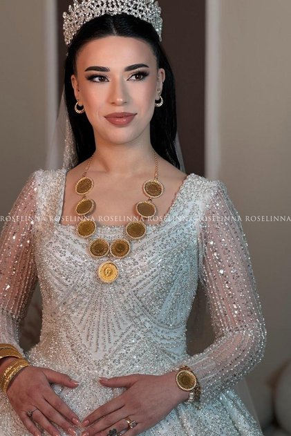 9 Tam Altınlı Burgu Zincirli Kolye ve Tam Altınlı İnci Bileklik, Altın Kaplama Kolye Bileklik Set | Klasik Model