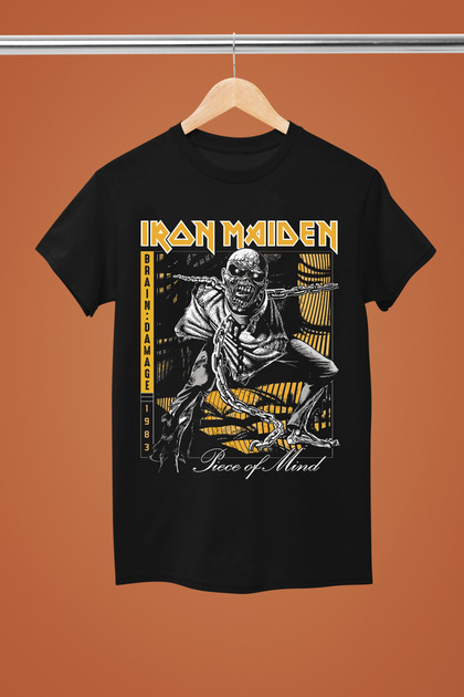 Fuddy Moda Unisex Iron Maiden Sırt Baskılı Yıkamalı Tişört