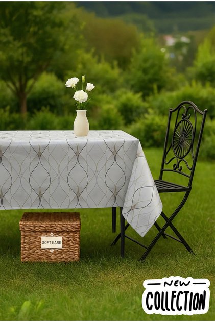 Pvc Fiber Tablecloth – Wipeable, Waterproof, Modern Pattern, for Kitchen and Dining Table