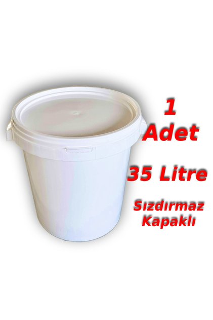 35 Lt Plastik Kapaklı Kova Hobi Boya Gıda Fermantasyon Kovası Beyaz 1 Adet