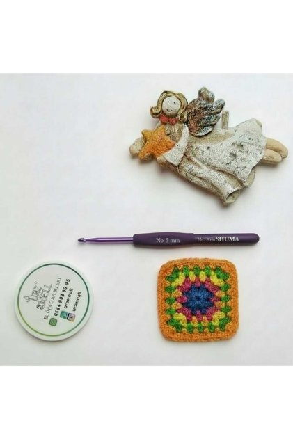 Shuma Silicone Handle Purple Crochet Hook 1 Piece, Soft Handle Purple Crochet Hook 5mm 1 Piece