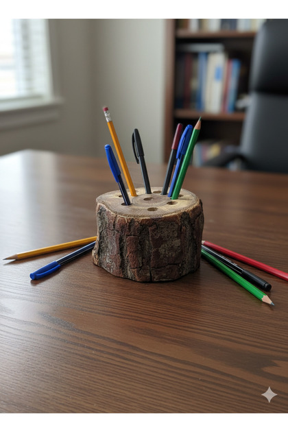Pen Holder, Log Pen Holder, Brush Holder, Brush Rack, Pencil Case